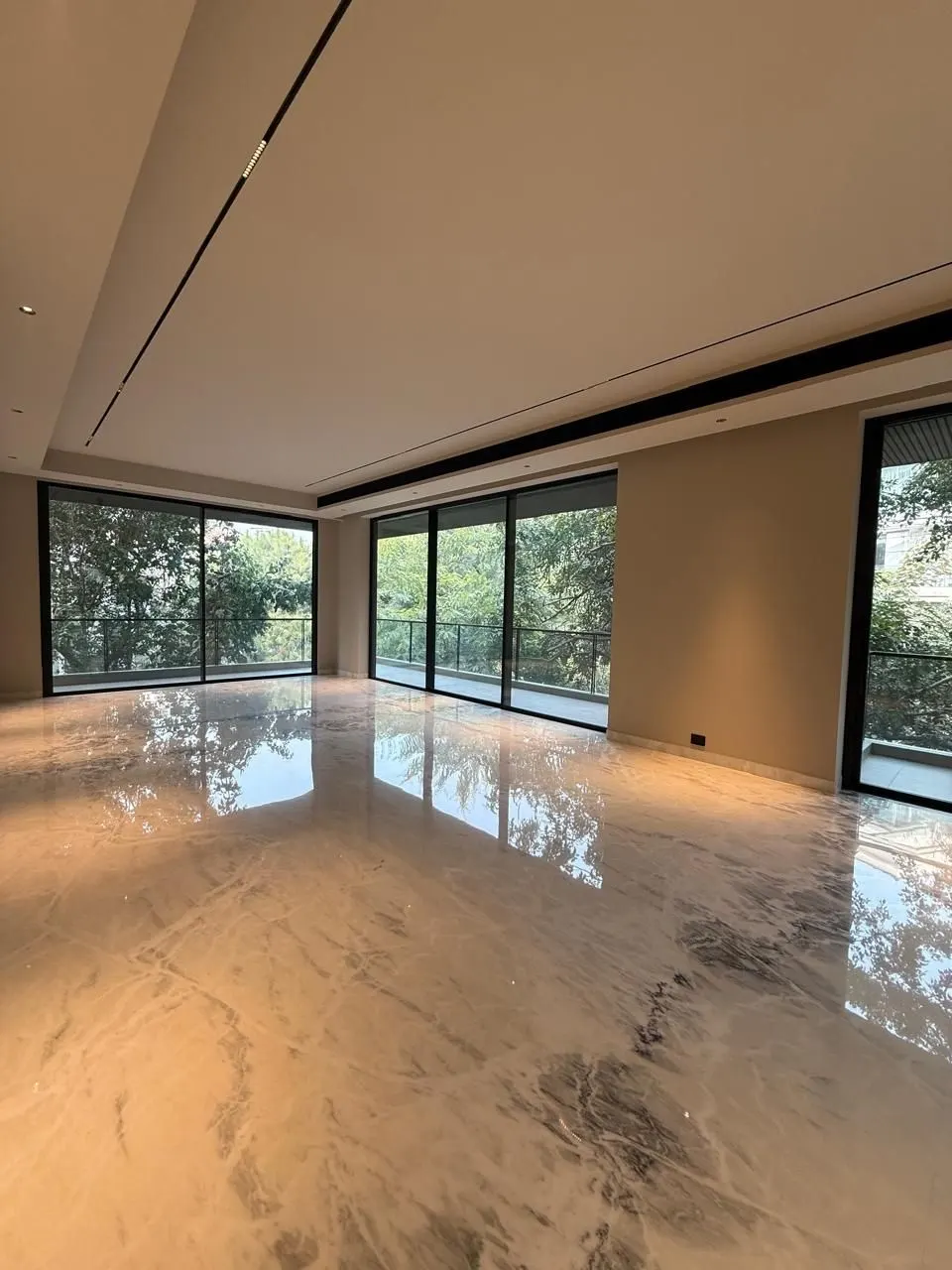 Drawing room with full height glazing