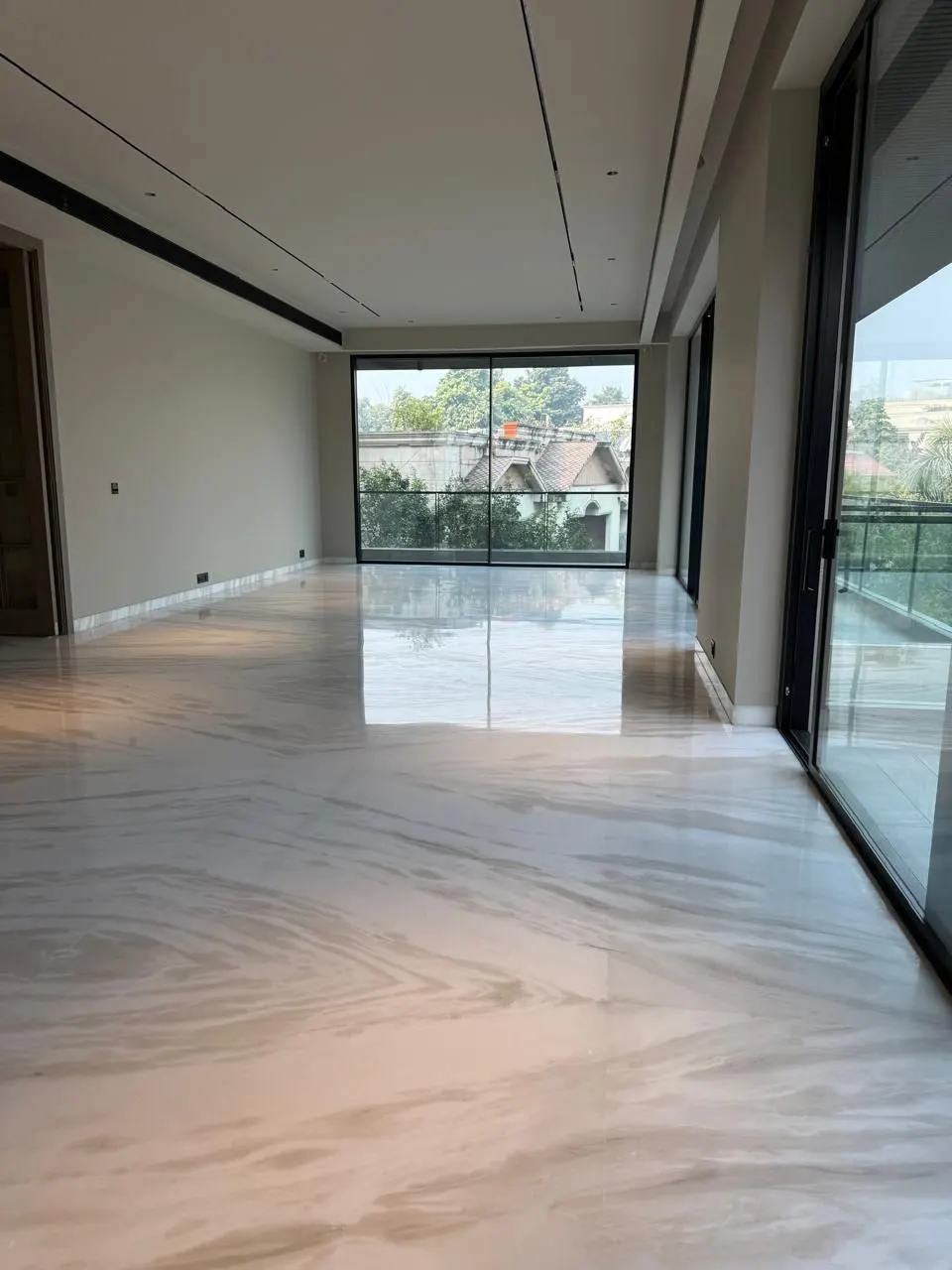 Living room with wraparound glazing